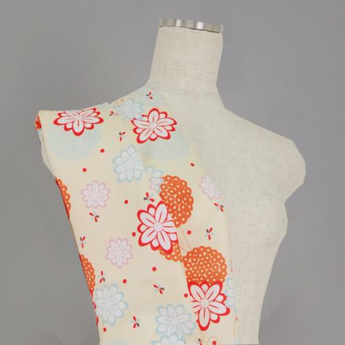 C0061　黄色ベース　和風花柄生地