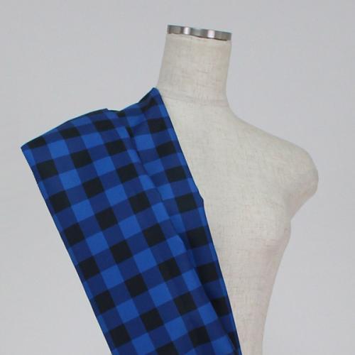 C0107  青　チェック柄生地