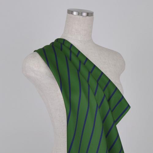 C0017　緑×紺　ストライプ柄生地