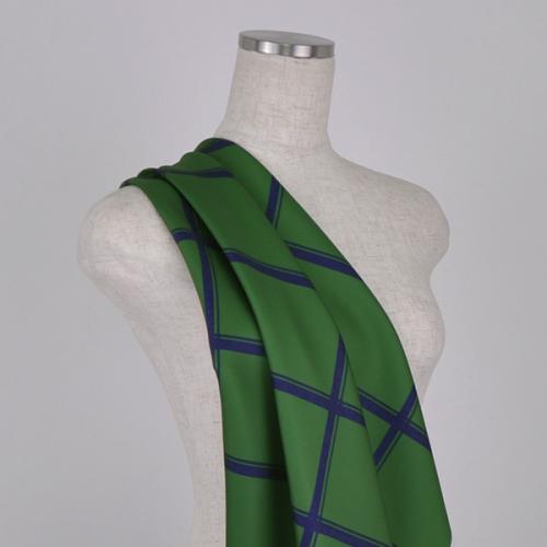 C0019　緑　チェック柄生地