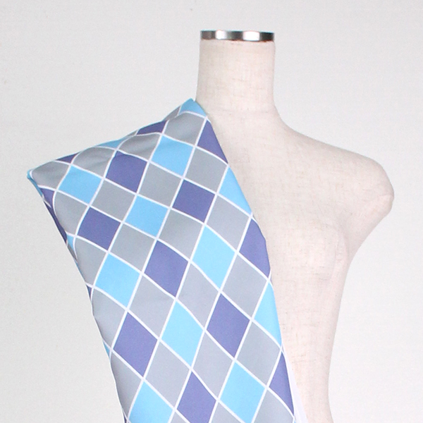 C0244　グレー×紫×水色ダイヤ柄生地