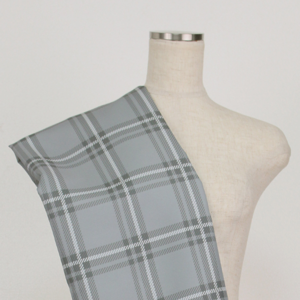 C0246 グレー チェック柄生地