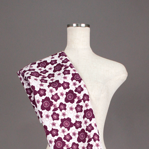 C0439　紫④　桜柄生地