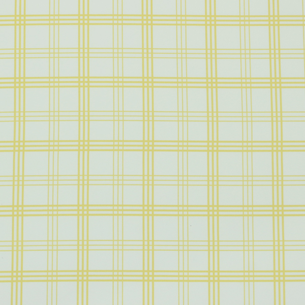 C0555　白ベース黄色チェック柄生地