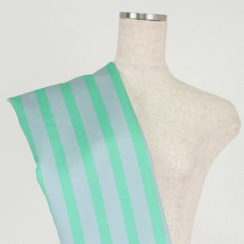 C0186　黄緑+灰　ストライプ柄生地