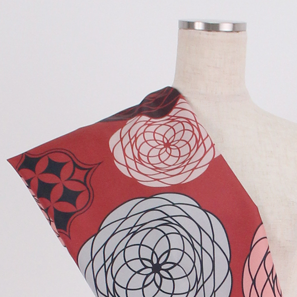 C0248　臙脂ベース　花柄生地