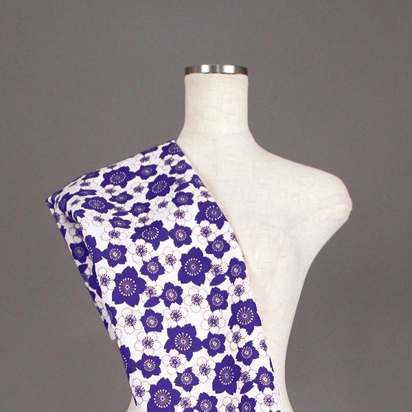 C0444　青②　桜柄生地