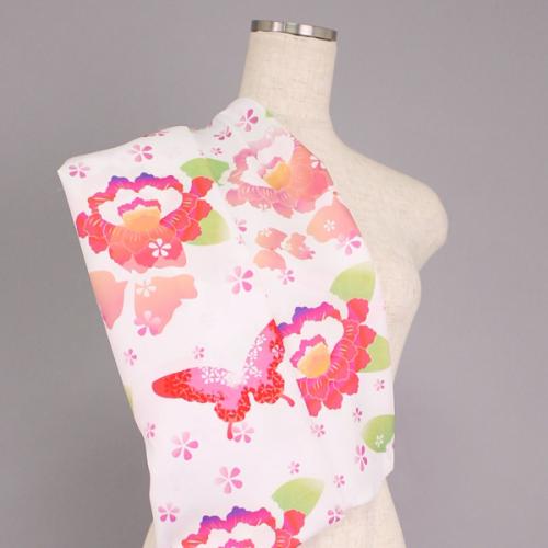 C0064　和風花と蝶柄生地