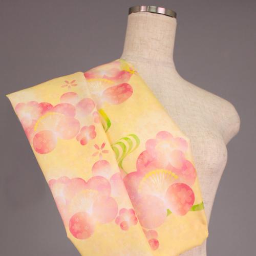 C0067　黄色ベース和風　花柄生地