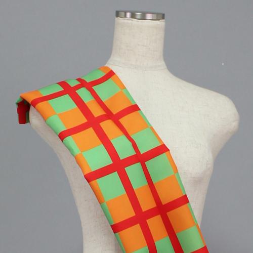 C0108　 オレンジ&緑ベース　チェック柄生地