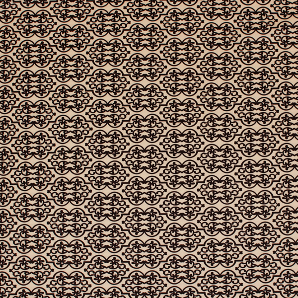 C0573　ベージュベース黒色幾何学柄