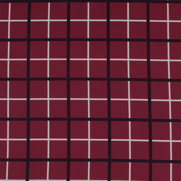 C0588　臙脂ベース茶白チェック柄生地