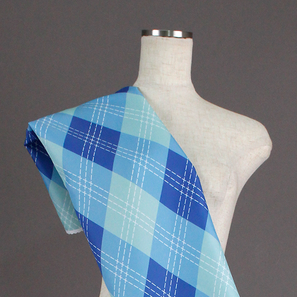 C0449　水色　アーガイル柄生地