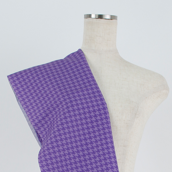 C0471　紫千鳥格子柄生地