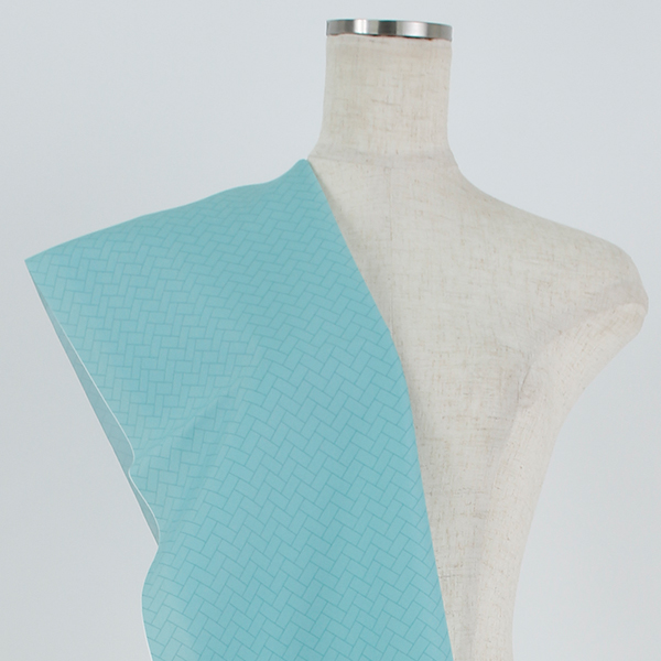 C0472　薄緑ヘリンボーン柄生地