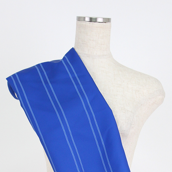 C0215　青色ベース　ドットストライプ柄生地