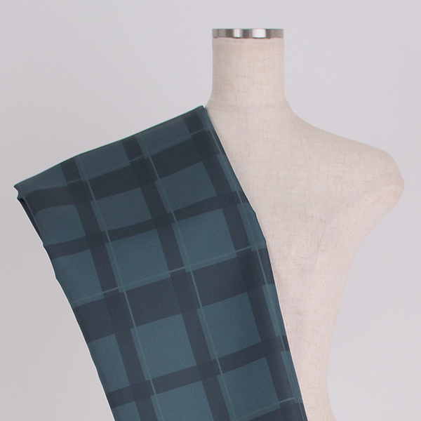C0338　青ベース　チェック柄生地