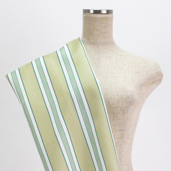 C0254　黄緑×黄色　ストライプ柄生地