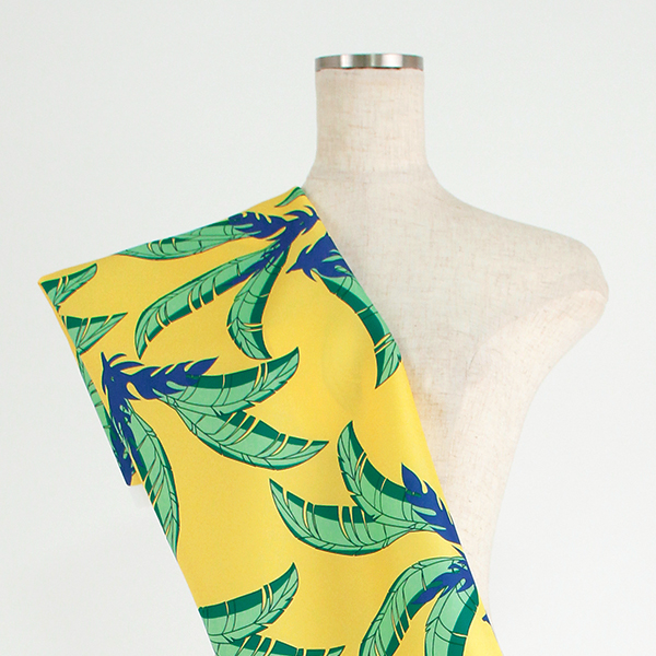 C0397　黄色ベース　葉っぱ柄