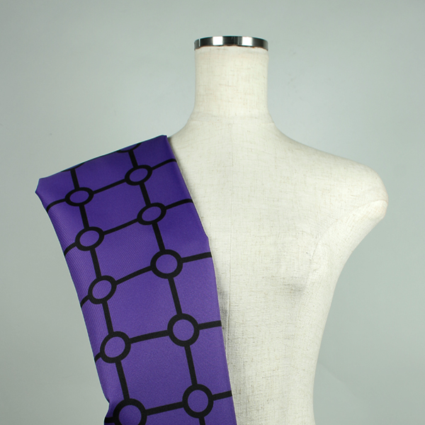 C0599　紫ベース角丸格子柄生地