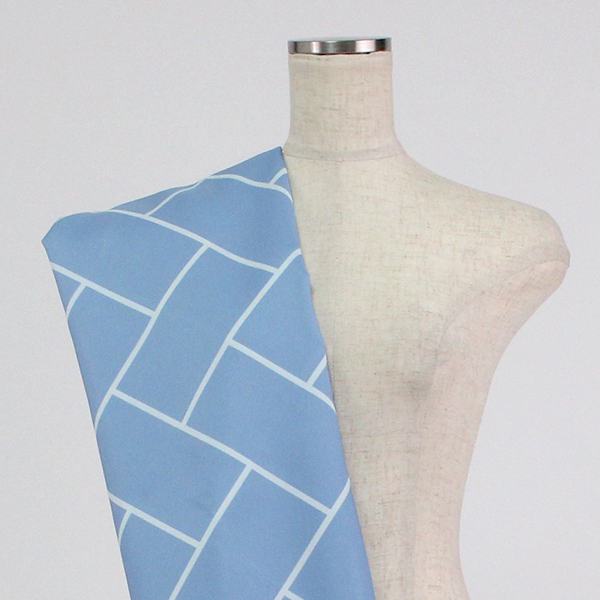 C0342　水色檜垣模様　和柄生地