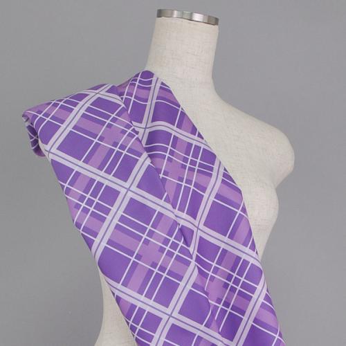 C0070　紫色ベース　チェック柄生地