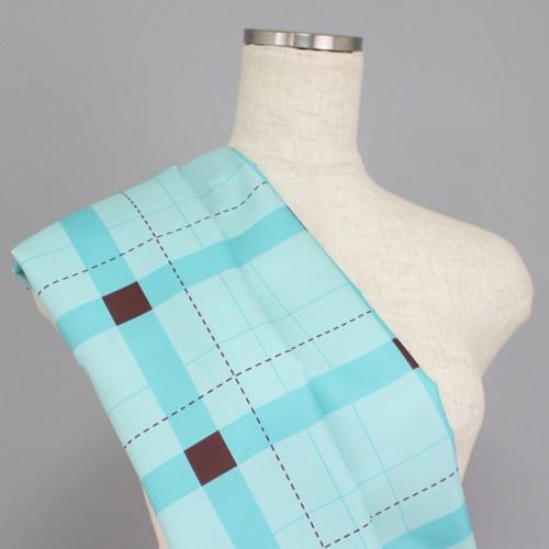 C0072　ミントグリーンベース　チェック柄生地