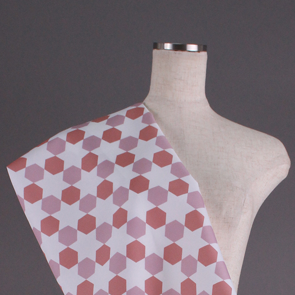 C0269　白×ピンク　ハニカム柄生地