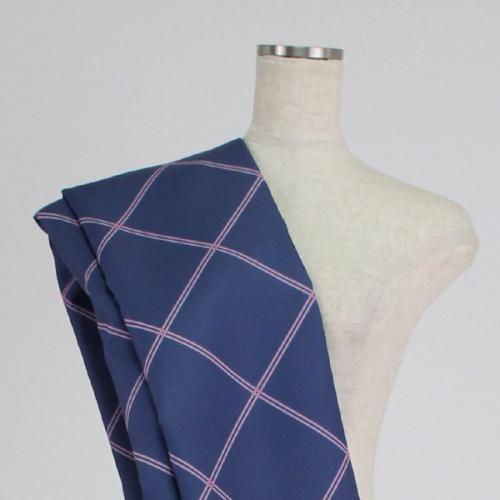 C0172　紺×ピンク　チェック柄生地