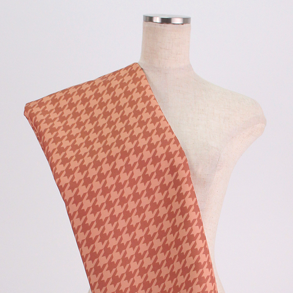 C0272　オレンジ　千鳥格子柄生地