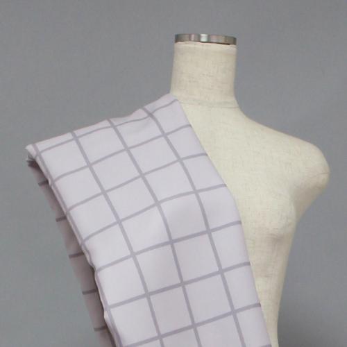 C0175　ライトグレー　チェック柄生地