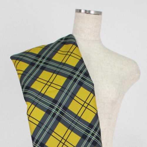 C0177　黄色ベース　チェック柄生地