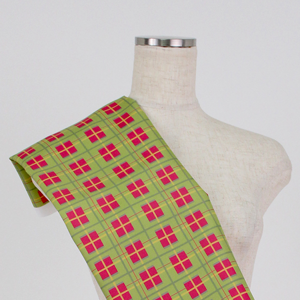 C0220　黄緑ピンク　チェック柄生地ver.2