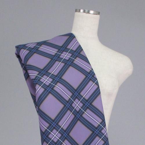 C0178　藤色ベース　チェック柄生地