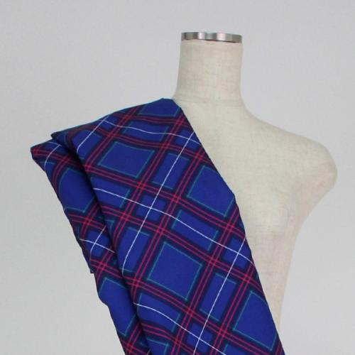 C0181　紺ベース　チェック柄生地