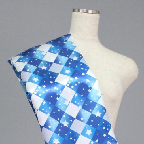 C0188　青ベース星とダイヤのグラデ柄生地