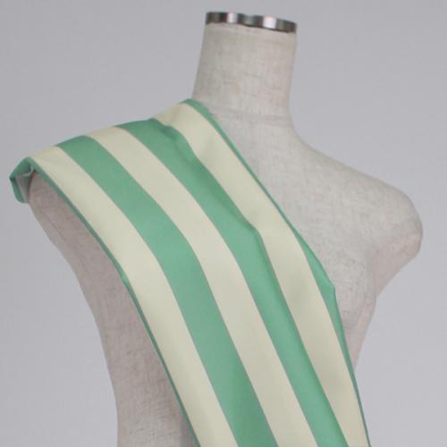 C0116　 緑+黄色　ストライプ柄生地