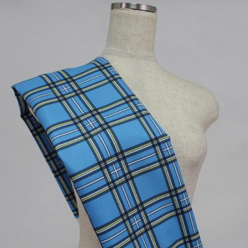 C0075　水色　チェック柄生地